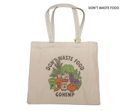 HELLO NATUREをテーマにアーティストとのコラボレーションクリックポスト発送 GOHEMP ゴーヘンプ ECO BAG VEGE＆HERB LOGO DON’T WASTE FOOD PARADISE ALLEY BREAD＆CO. エコバッグ